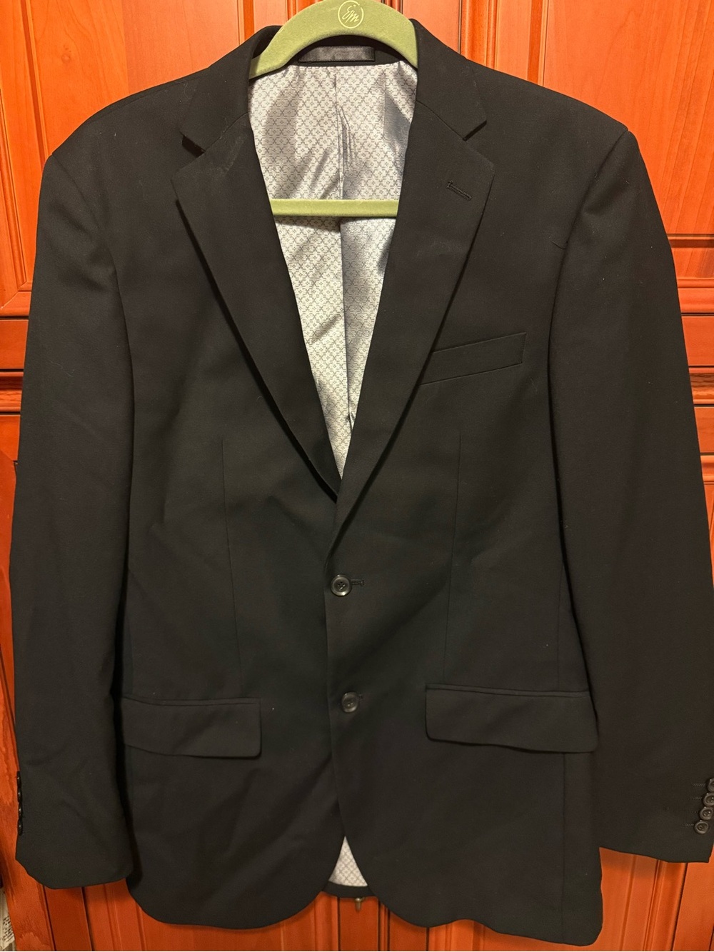 Men's Black Two-Button Notch Lapel Blazer